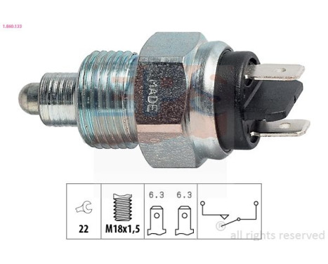 Switch, reverse light Made in Italy - OE Equivalent 1.860.133 EPS Facet