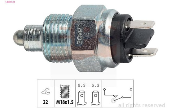 Switch, reverse light Made in Italy - OE Equivalent 1.860.133 EPS Facet