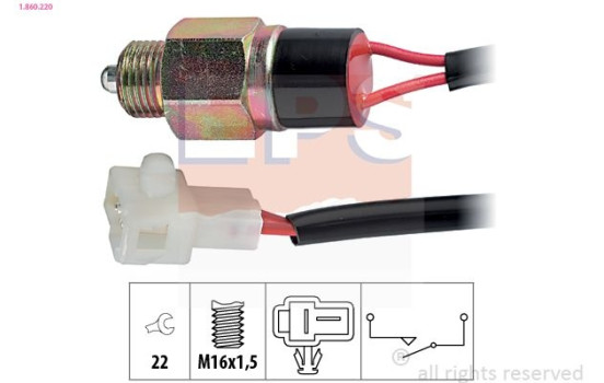 Switch, reverse light Made in Italy - OE Equivalent 1.860.220 EPS Facet