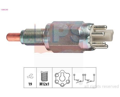 Switch, reverse light Made in Italy - OE Equivalent 1.860.243 EPS Facet