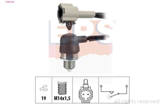 Switch, reverse light Made in Italy - OE Equivalent 1.860.341 EPS Facet