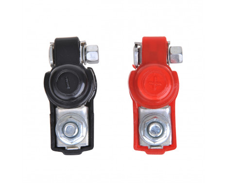 Battery terminals set (+) and (-) with plastic protection red / black, Image 4