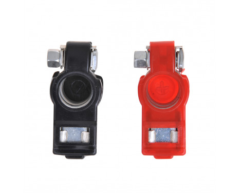 Battery terminals set (+) and (-) with plastic protection red / black, Image 5