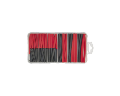 Assortment Heat Shrink Tubing Black/Red 127 Pieces