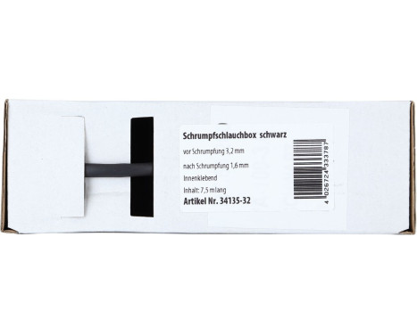 Heat Shrink Tubing Black Ø 3.2 mm / Length 7.5 meters