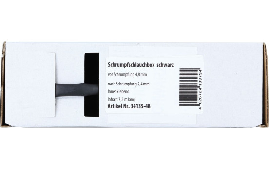 Heat Shrink Tubing Black Ø 4.8 mm / Length 7.5 meters