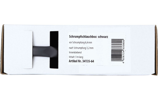 Heat Shrink Tubing Black Ø 6.4 mm / Length 3 meters