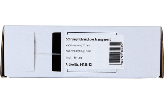 Heat shrink tubing transparent Ø 1.2 mm / Length 15 meters