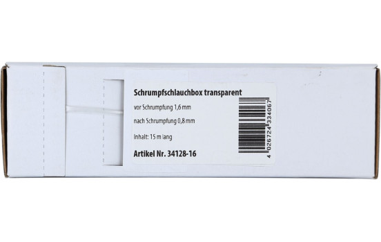 Heat shrink tubing transparent Ø 1.6 mm / Length 15 meters