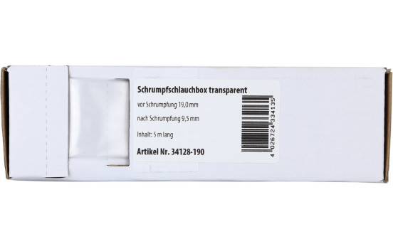 Heat shrink tubing transparent Ø 19.0 mm / Length 5 meters