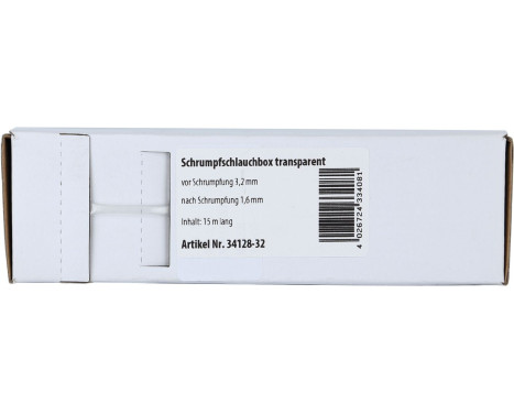 Heat shrink tubing transparent Ø 3.2 mm / Length 15 meters