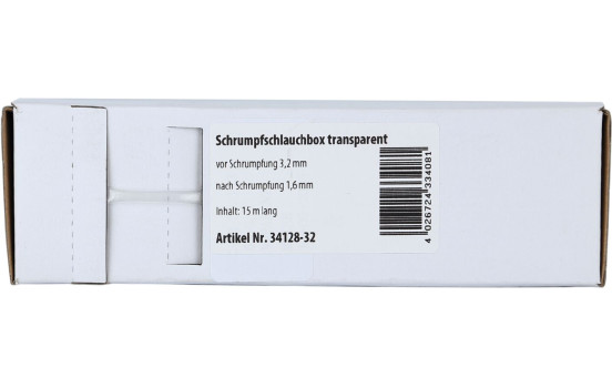 Heat shrink tubing transparent Ø 3.2 mm / Length 15 meters