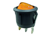 Rocker switch amber on - off, 12V, 10A, 20mm, LED in blister