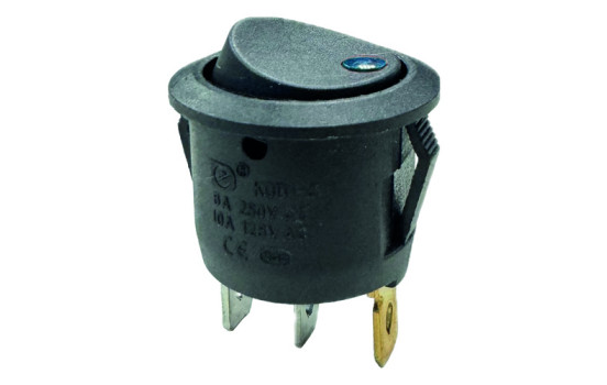 Rocker switch blue on - off, 12V, 10A, 20mm, LED in blister
