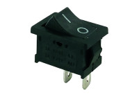 rocker switch elongated 19x13 mm on/off 12V/16A 2 tabs unlit in blister