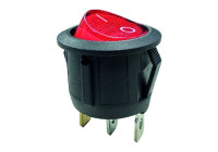 Rocker switch red on - off, 12V, 10A, 20mm, LED in blister