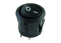 Rocker switch round 20mm on/off 12V10A 2tab 4.8mm unlit in blister