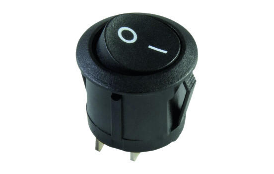 Rocker switch round 20mm on/off 12V10A 2tab 4.8mm unlit in blister