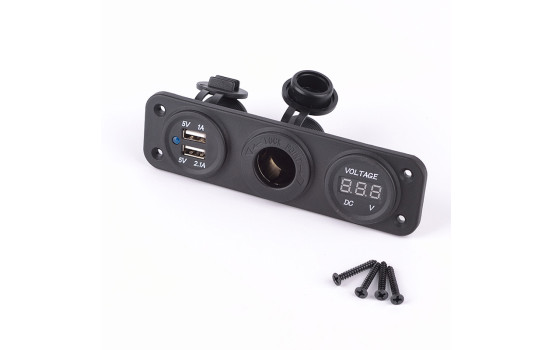 AutoStyle luxury USB flush-mounted box with frame 12/24 Volt 117 x 29 mm