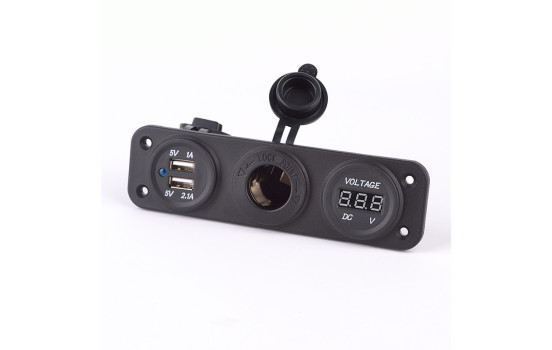 AutoStyle luxury USB flush-mounted box with frame 12/24 Volt 117 x 29 mm, Image 3