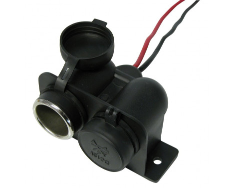 Socket 2-way 12 / 24V watertight construction