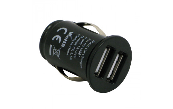 GrabNGo USB car charger black 2x usb