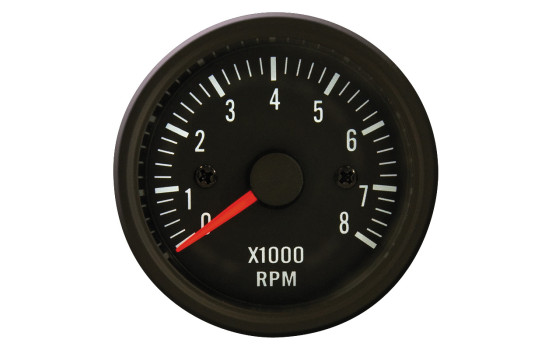 Performance Instrument Black Tachometer> 8000rpm 2/3/4/5/6/8 cyl. 52mm