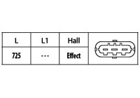 Sensor, camshaft position 6PU 009 121-861 Hella