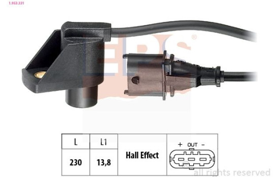 Sensor, camshaft position Made in Italy - OE Equivalent 1.953.331 EPS Facet