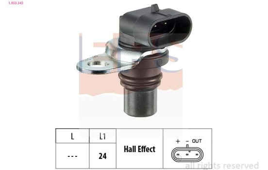 Sensor, camshaft position Made in Italy - OE Equivalent 1.953.343 EPS Facet