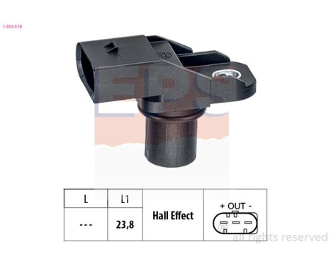 Sensor, camshaft position Made in Italy - OE Equivalent 1.953.518 EPS Facet