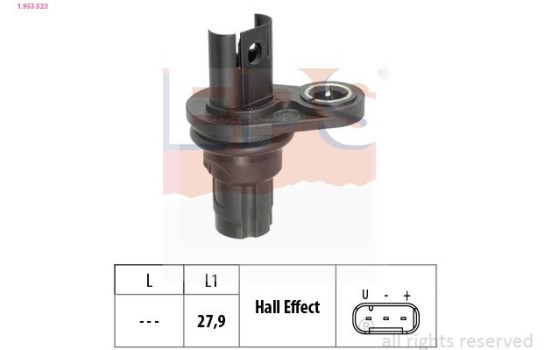 Sensor, camshaft position Made in Italy - OE Equivalent 1.953.523 EPS Facet