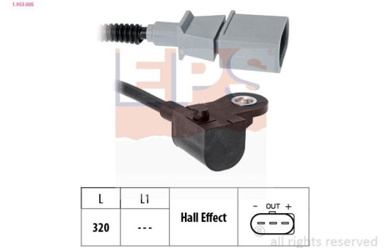Sensor, camshaft position Made in Italy - OE Equivalent 1.953.605 EPS Facet