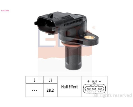 Sensor, camshaft position Made in Italy - OE Equivalent 1953619 EPS Facet