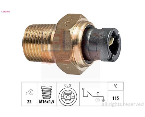 Temperature Switch, coolant warning lamp Made in Italy - OE Equivalent 1.840.000 EPS Facet