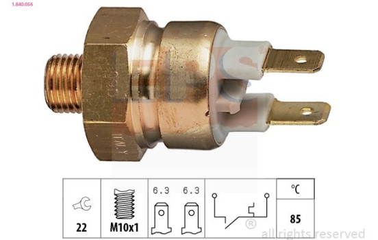 Temperature Switch, coolant warning lamp Made in Italy - OE Equivalent 1.840.056 EPS Facet