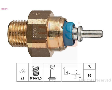 Temperature Switch, coolant warning lamp Made in Italy - OE Equivalent 1.840.070 EPS Facet