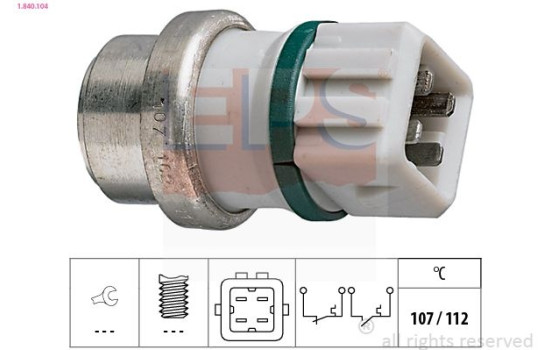 Temperature Switch, coolant warning lamp Made in Italy - OE Equivalent 1.840.104 EPS Facet