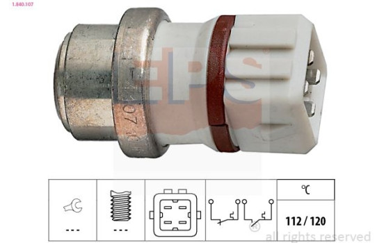 Temperature Switch, coolant warning lamp Made in Italy - OE Equivalent 1.840.107 EPS Facet