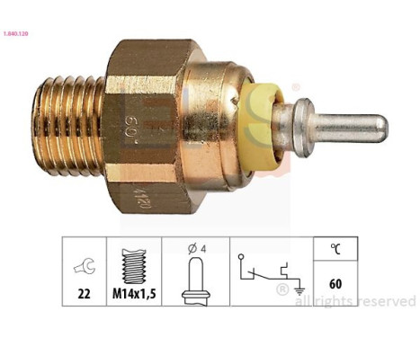 Temperature Switch, coolant warning lamp Made in Italy - OE Equivalent 1.840.120 EPS Facet