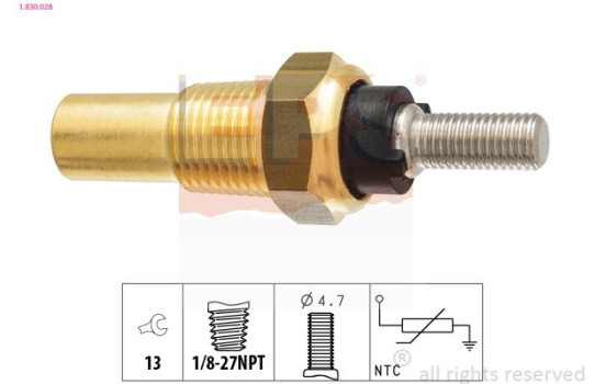 Sensor, coolant temperature Made in Italy - OE Equivalent 1.830.028 EPS Facet