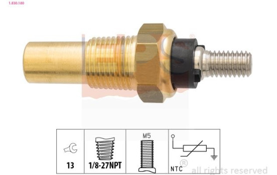 Sensor, coolant temperature Made in Italy - OE Equivalent 1.830.180 EPS Facet