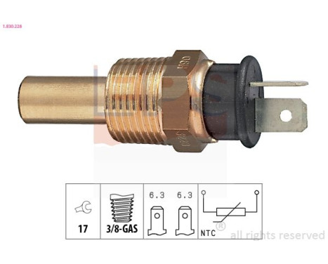 Sensor, coolant temperature Made in Italy - OE Equivalent 1.830.228 EPS Facet