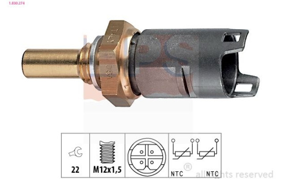 Sensor, coolant temperature Made in Italy - OE Equivalent 1.830.274 EPS Facet