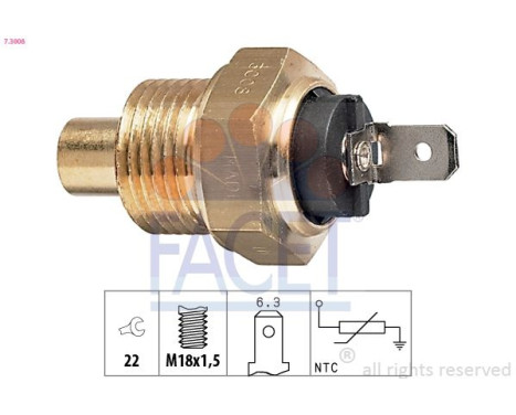 Sensor, coolant temperature Made in Italy - OE Equivalent 7.3008 Facet