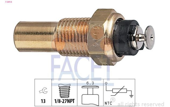 Sensor, coolant temperature Made in Italy - OE Equivalent 7.3014 Facet