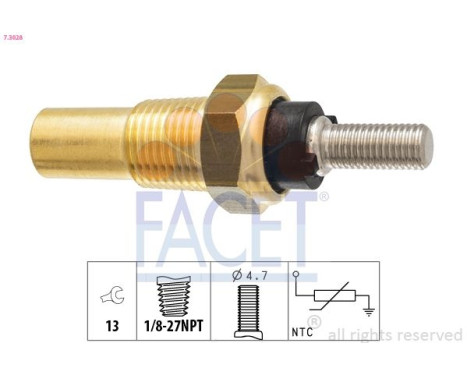 Sensor, coolant temperature Made in Italy - OE Equivalent 7.3028 Facet