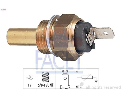 Sensor, coolant temperature Made in Italy - OE Equivalent 7.3047 Facet
