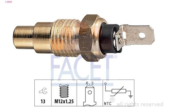 Sensor, coolant temperature Made in Italy - OE Equivalent 7.3078 Facet