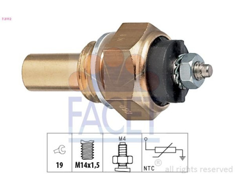 Sensor, coolant temperature Made in Italy - OE Equivalent 7.3112 Facet